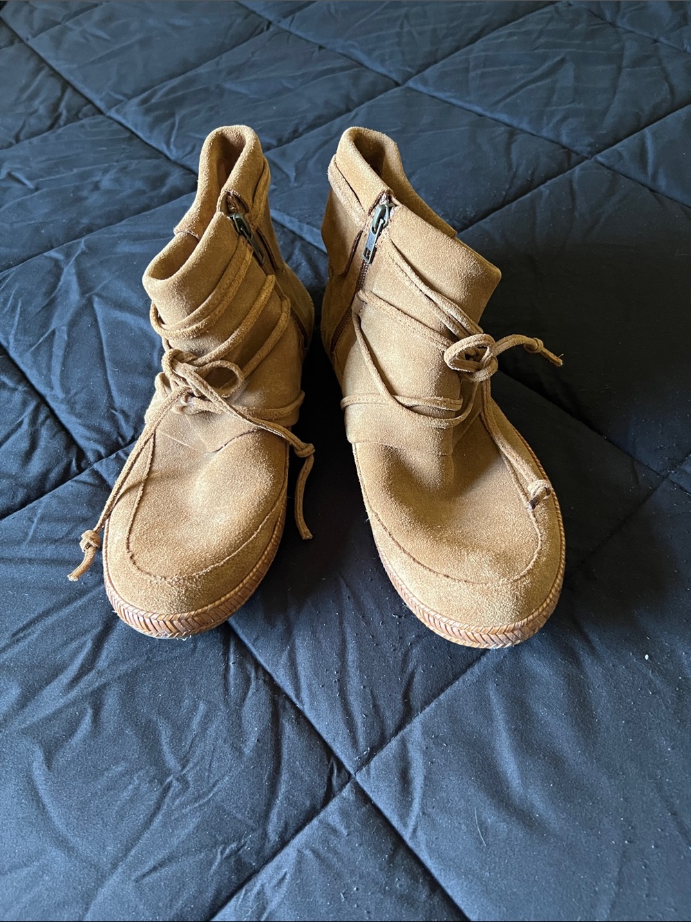 UGG Chestnut Suede Moccasin Ankle Boots